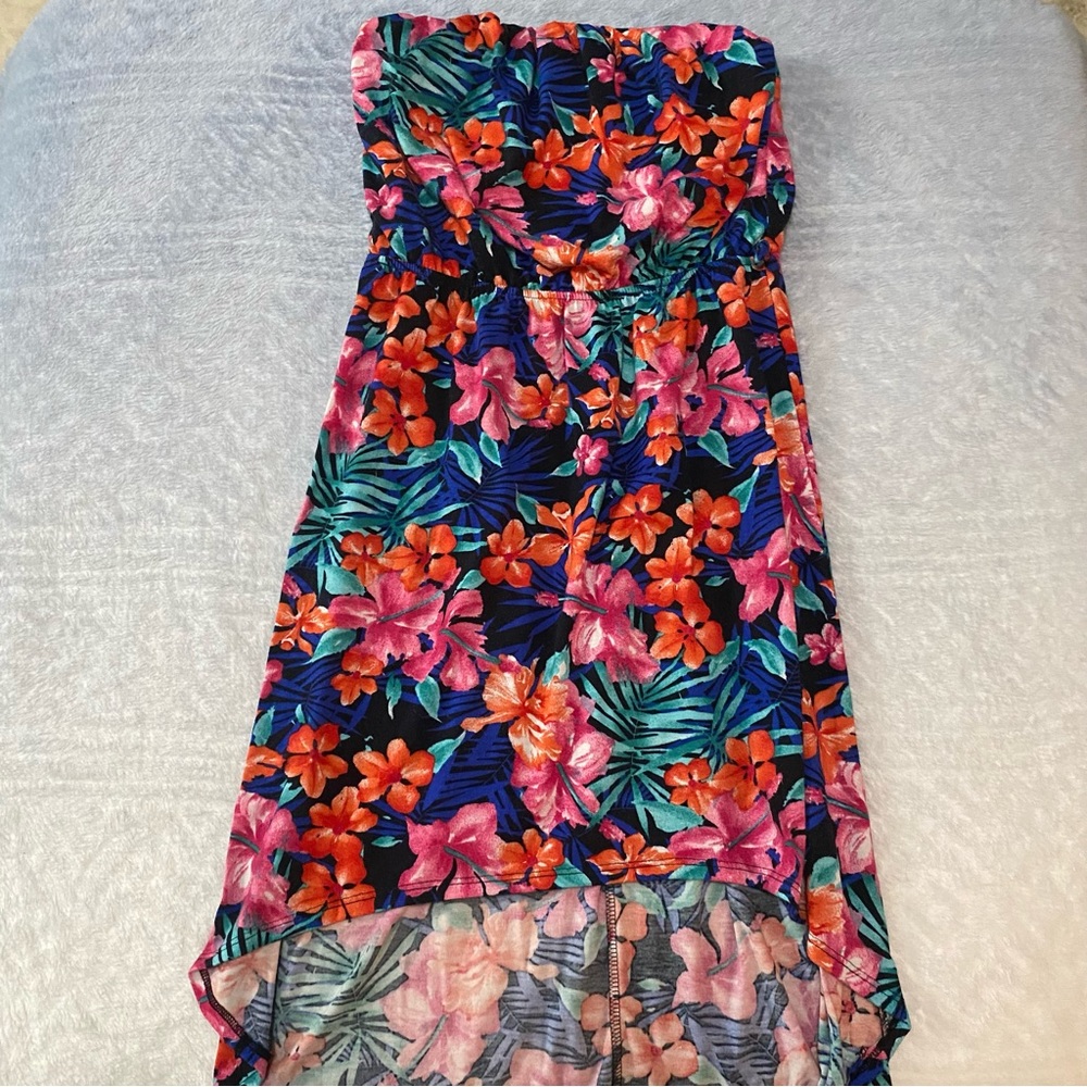 Rue21 Blue and Punk Strapless Dress Small